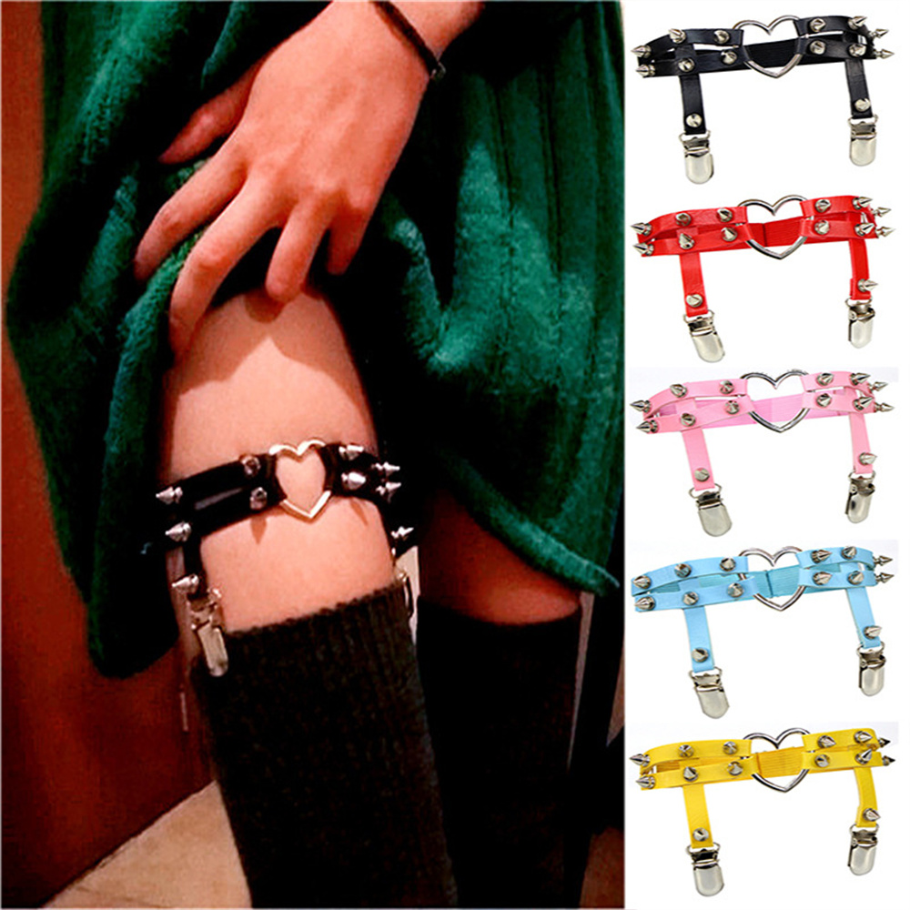 Garter Belt Set - Anneaux de jambe élastiques en cuir