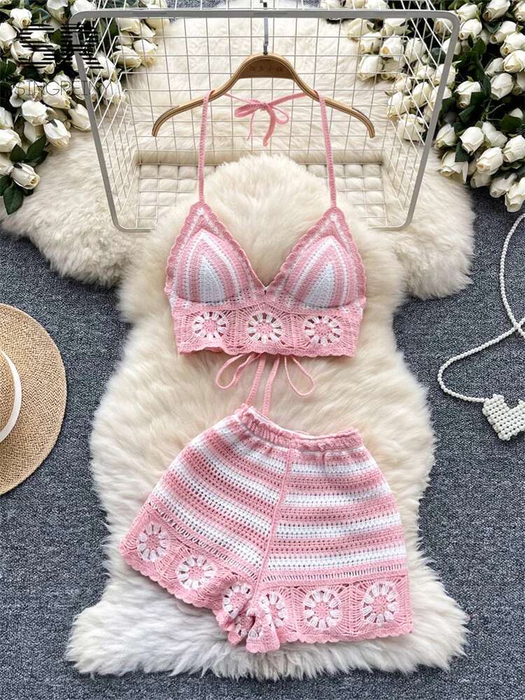 Costume 2 pièces en tricot pou - Cami Top Lace avis et prix